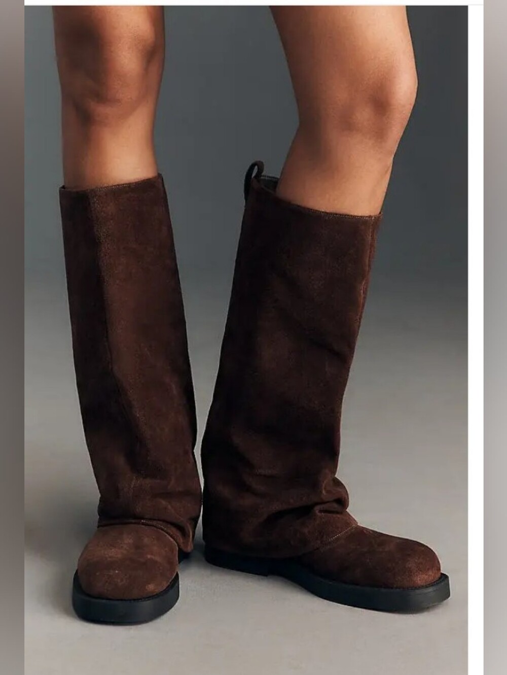 schutz 
keira up cloak suede slouchy boots - root brown.